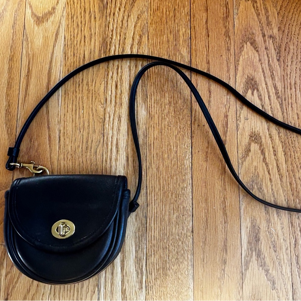Coach black mini belt bag